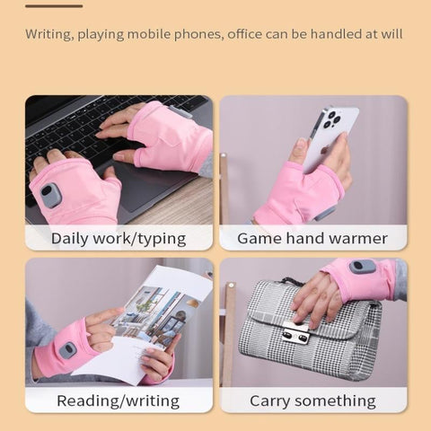Gants chauffants pour hommes, gants chauffants rechargeables, gants chauffants sans doigts et chauffe-mains rechargeable pour l'hiver