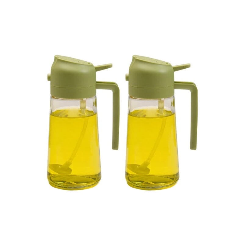 Pulvérisateur et distributeur d'huile 2-en-1 en verre 470 ml — pulvérisateur et verseur de cuisine avec pompe doseuse