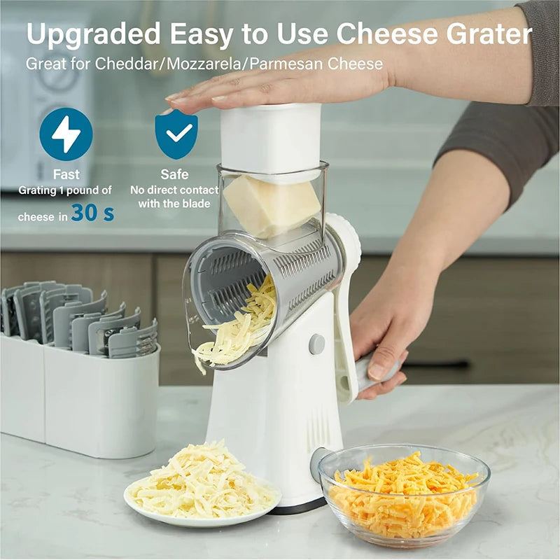 Râpe à fromage rotative 5 en 1 et coupe-légumes, outil de cuisine