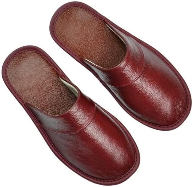 Pantoufles en cuir véritable - Antidérapantes et confortables
