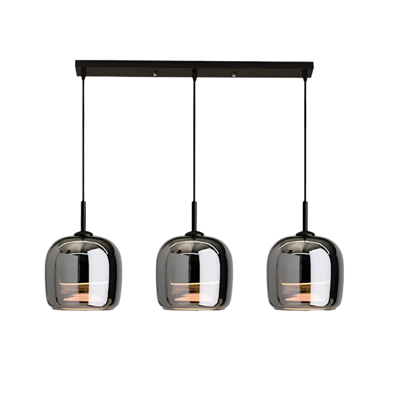 Lampe suspendue verre noir scandinave nordique LED E27 16cm suspension cuisine salon luxe | Sansotis