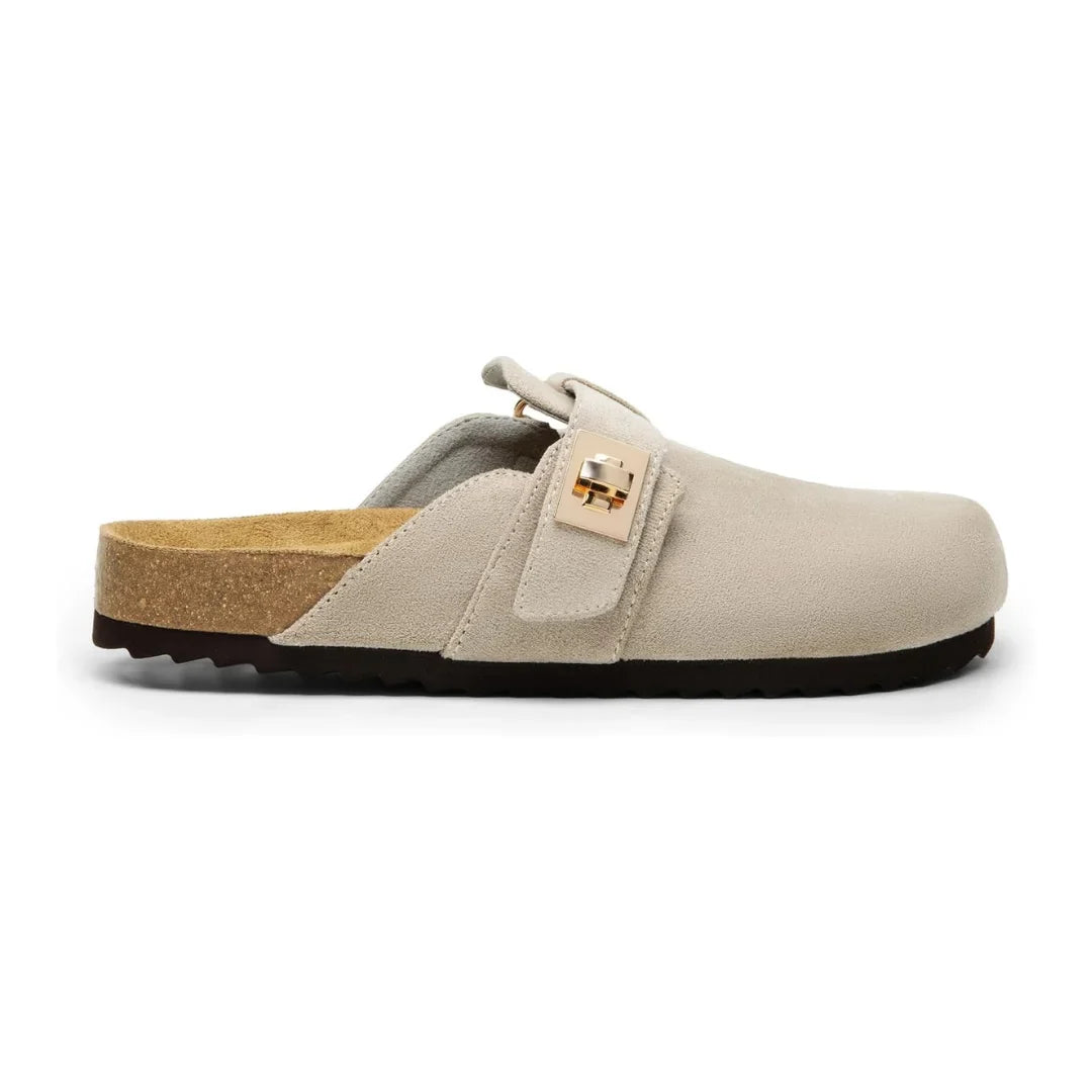 Mules Confort Dream Pairs avec Semelle en Liège et Soutien de la Voûte Plantaire | Gris