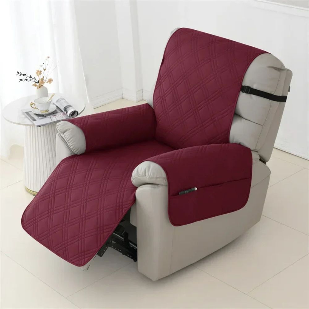 Housse de fauteuil inclinable matelassée imperméable en polyester, lavable en machine, résistante aux griffes et à la fourrure