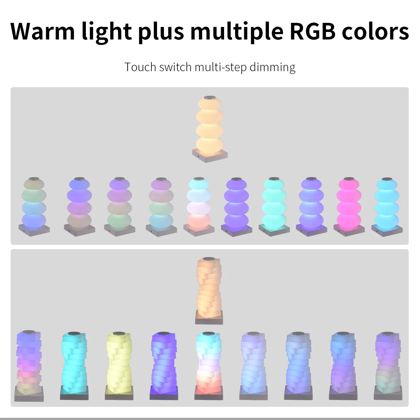Lampe de chevet LED RVB avec commande tactile