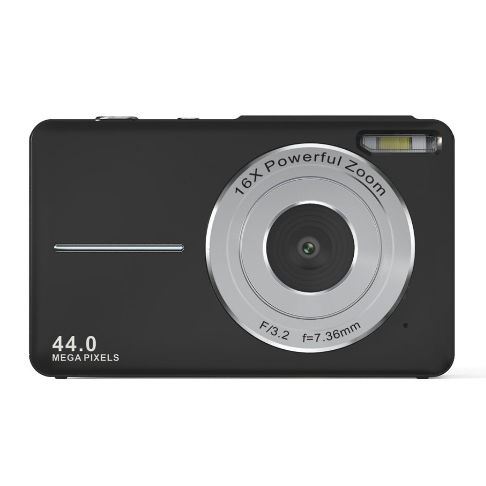 Appareil photo numérique portable 44 MP 1080p avec zoom 16×, écran LCD 2,4 pouces, batterie rechargeable, compact et léger pour réaliser des vlogs