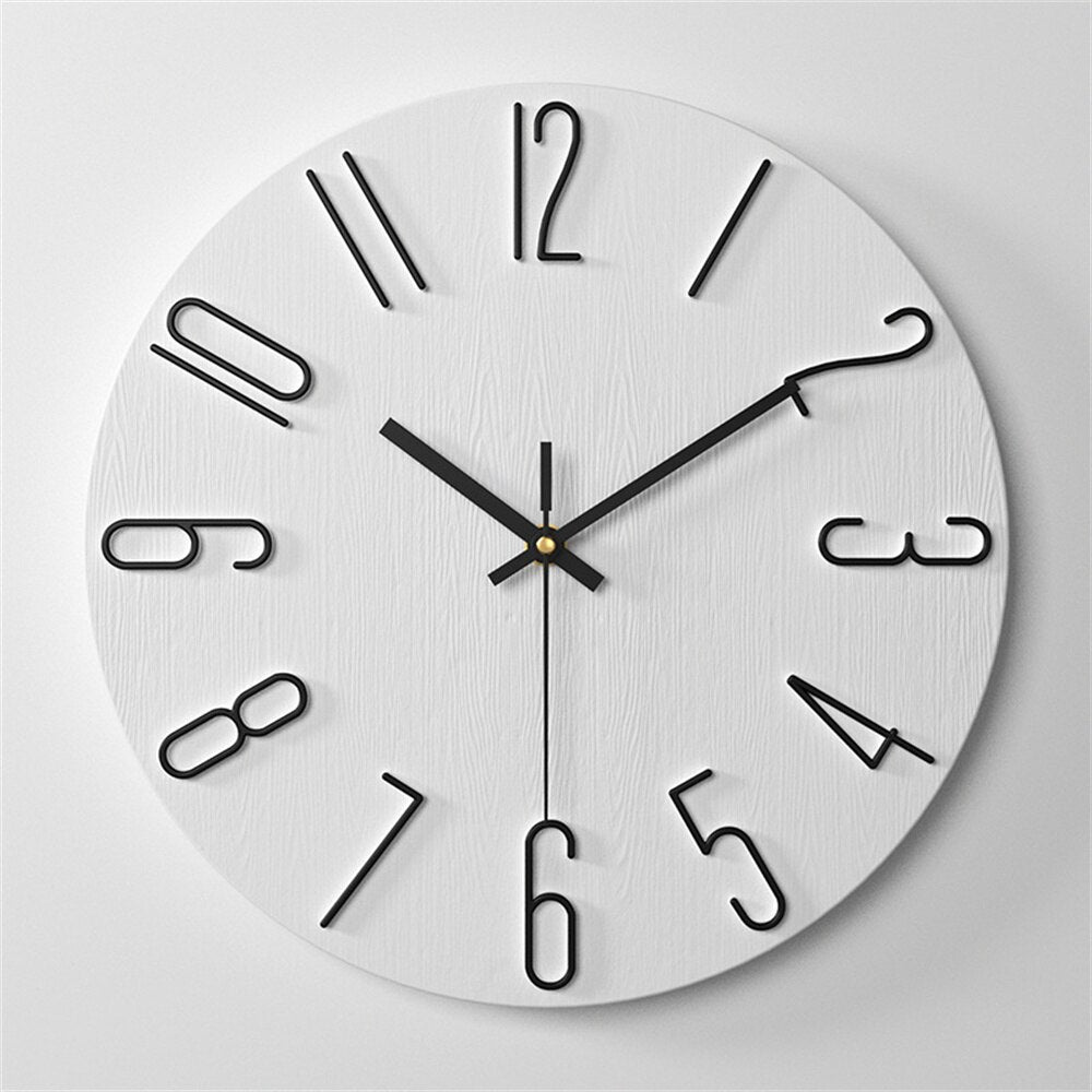Horloge murale moderne | Numéros dorés à visage bleu