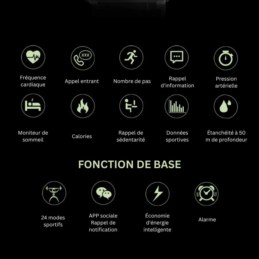 Montre Connectée Tactique Militaire – Ultra Résistante & Autonomie Longue Durée