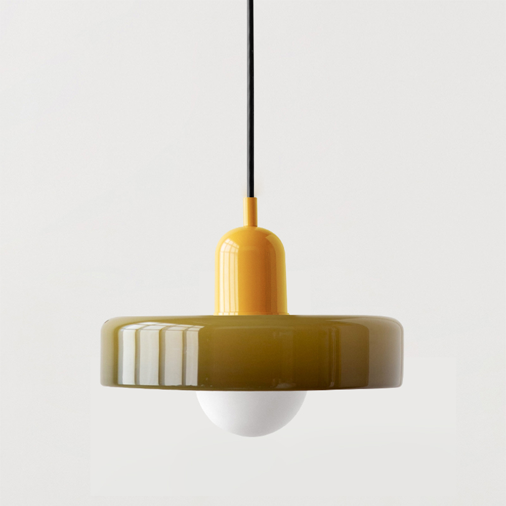 Suspension Bauhaus en Verre Coloré