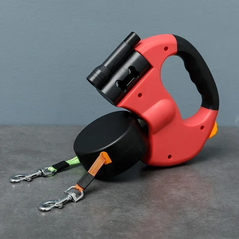Laisse Rétractable à Deux Chiens – Pratique et Solide