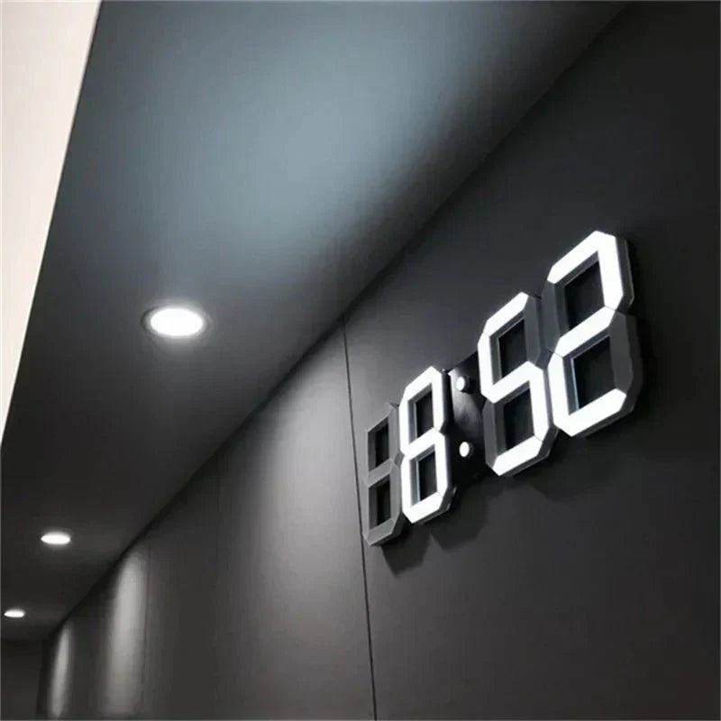 Horloge murale numérique LED 3D – Design moderne avec fonction de gradation et visibilité optimale
