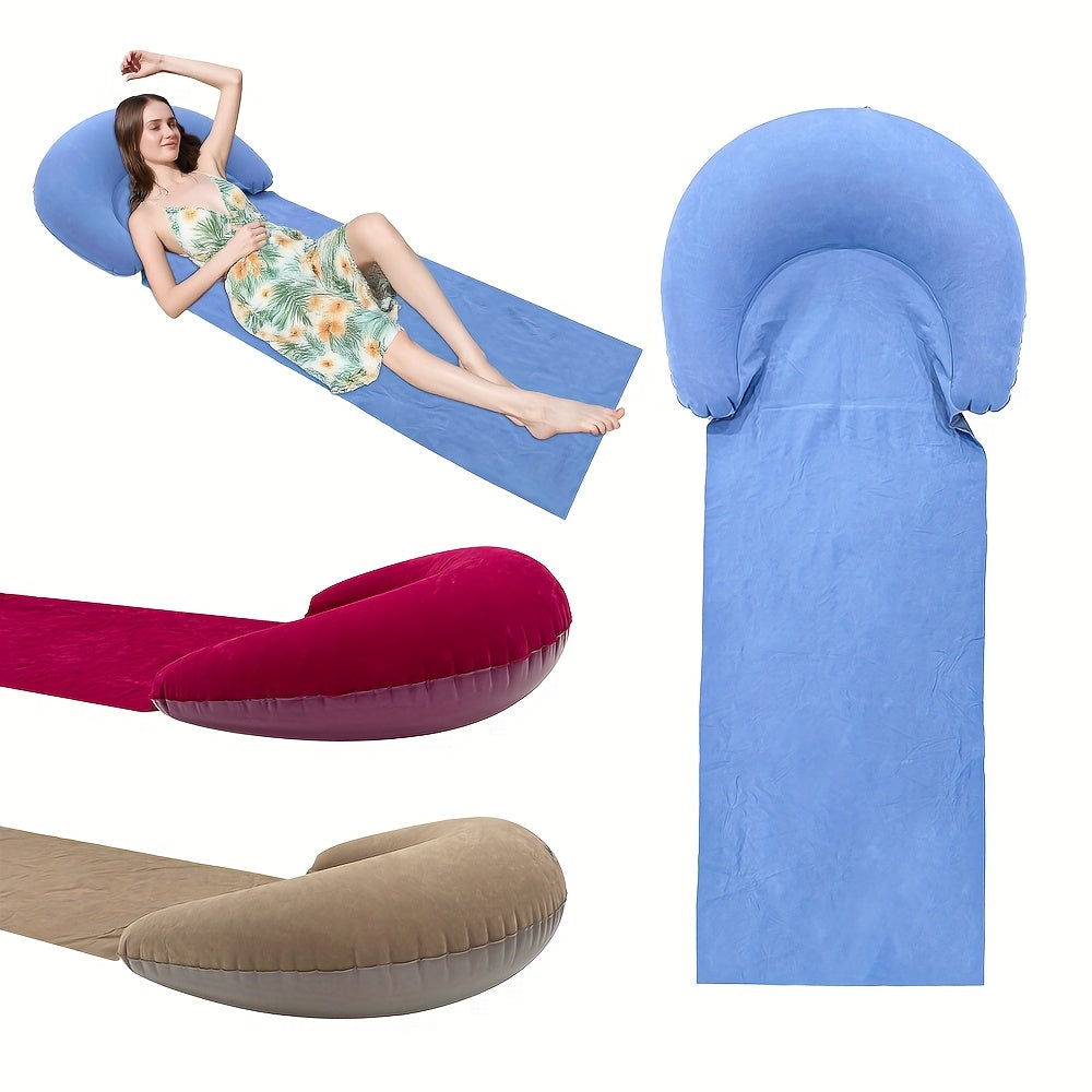 Matelas de plage gonflable confortable avec appui-tête pour la plage et le camping