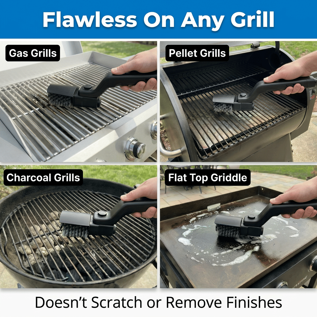 Brosse de nettoyage pour barbecue — gril propre en quelques secondes