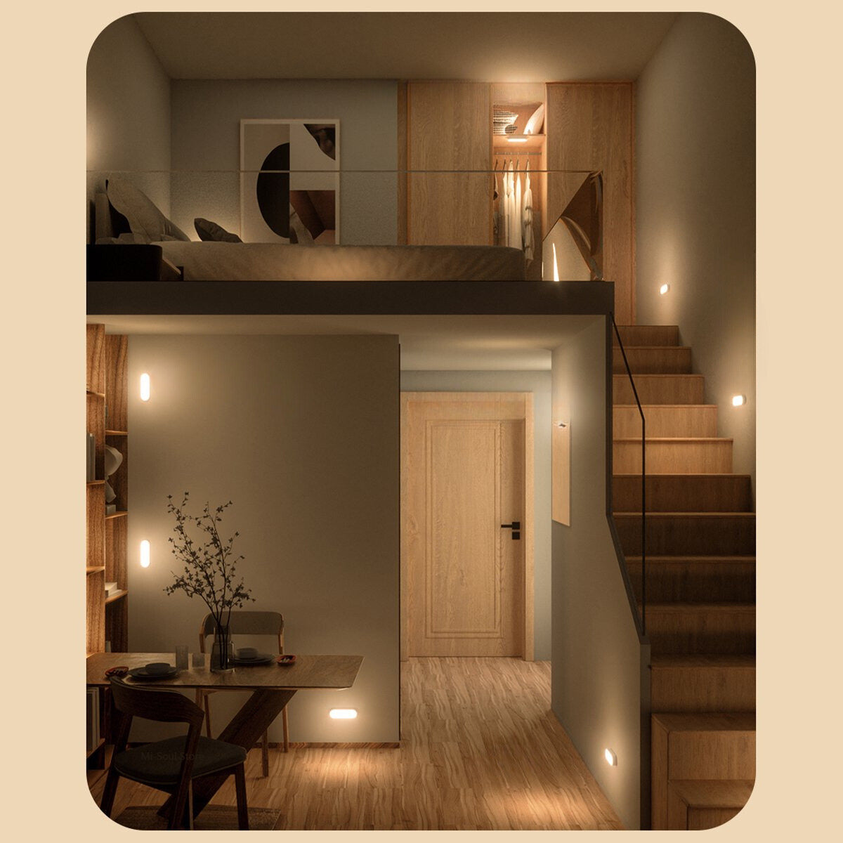 Applique murale à détecteur de mouvement | LED rechargeable par USB sans fil