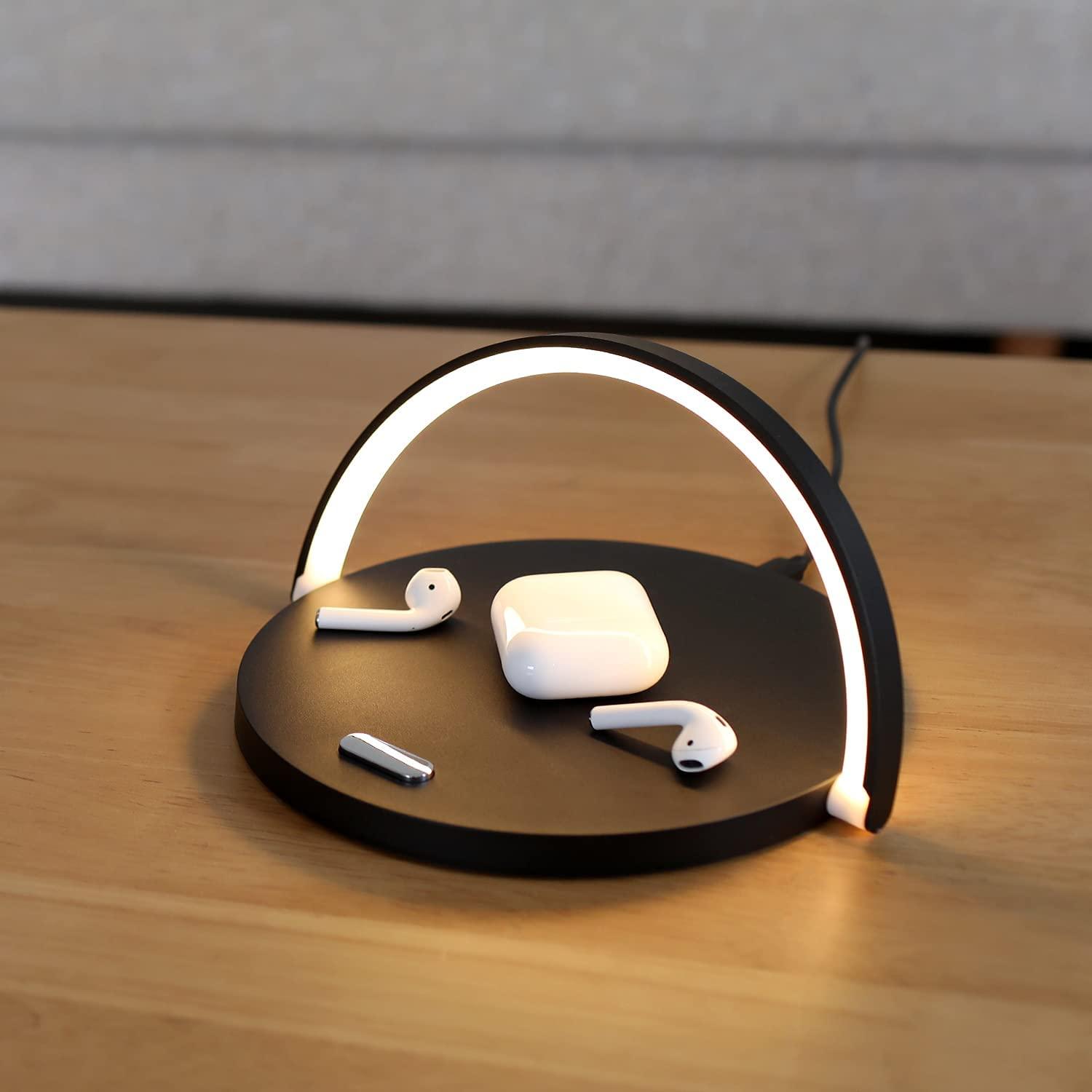 PowerHub – Chargeur sans fil 3-en-1, support de téléphone et lampe de bureau LED
