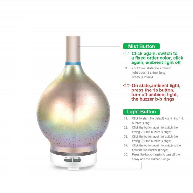 Diffuseur d'huiles essentielles d'humidificateur d'air de feux d'artifice 3D