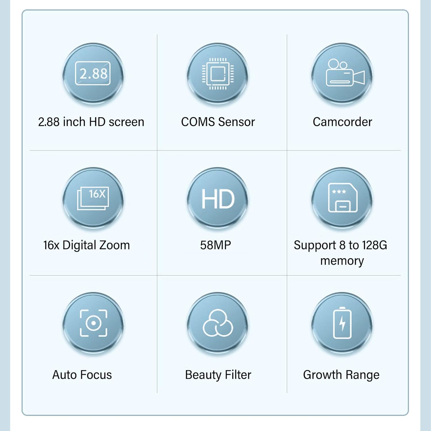 Appareil photo numérique 4K compact avec 58MP et zoom 16x – SnapView