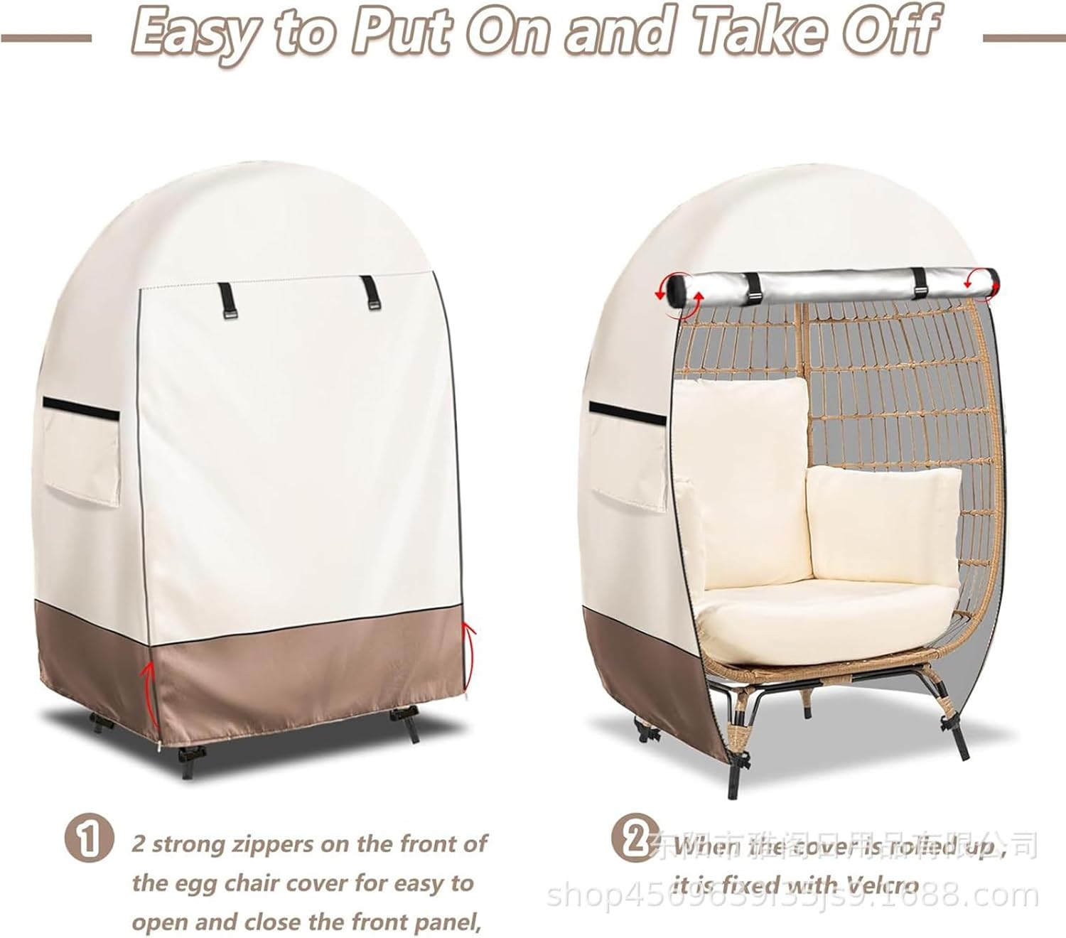 Housse de chaise oeuf imperméable avec double fermeture éclair – Solara