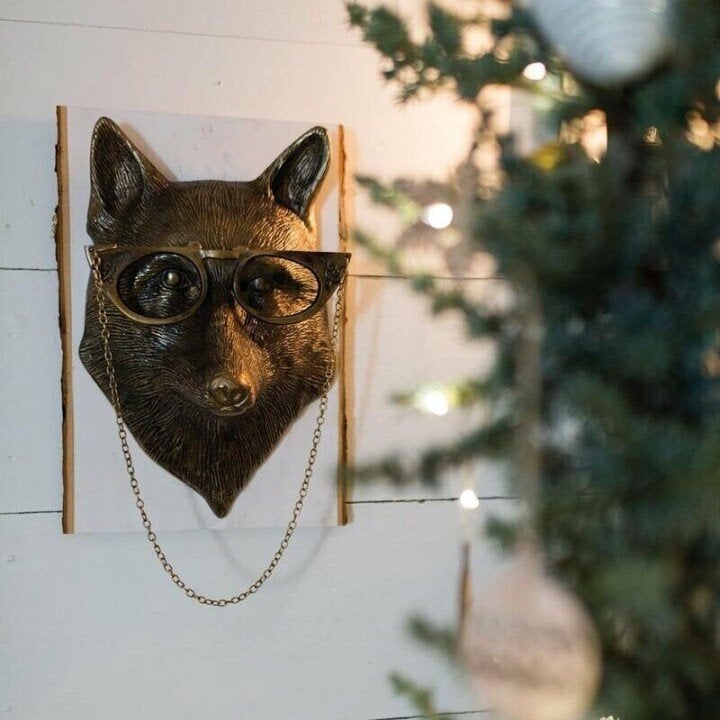 ArtBeest Décoration murale tête d'animal – Figurines ludiques peintes à la main en résine | Élévateur à bol