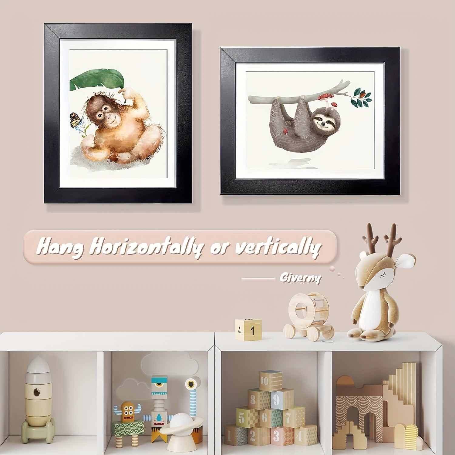 KidArtFrame – Cadre photo pour enfants de dessin animé avec cadre en bois