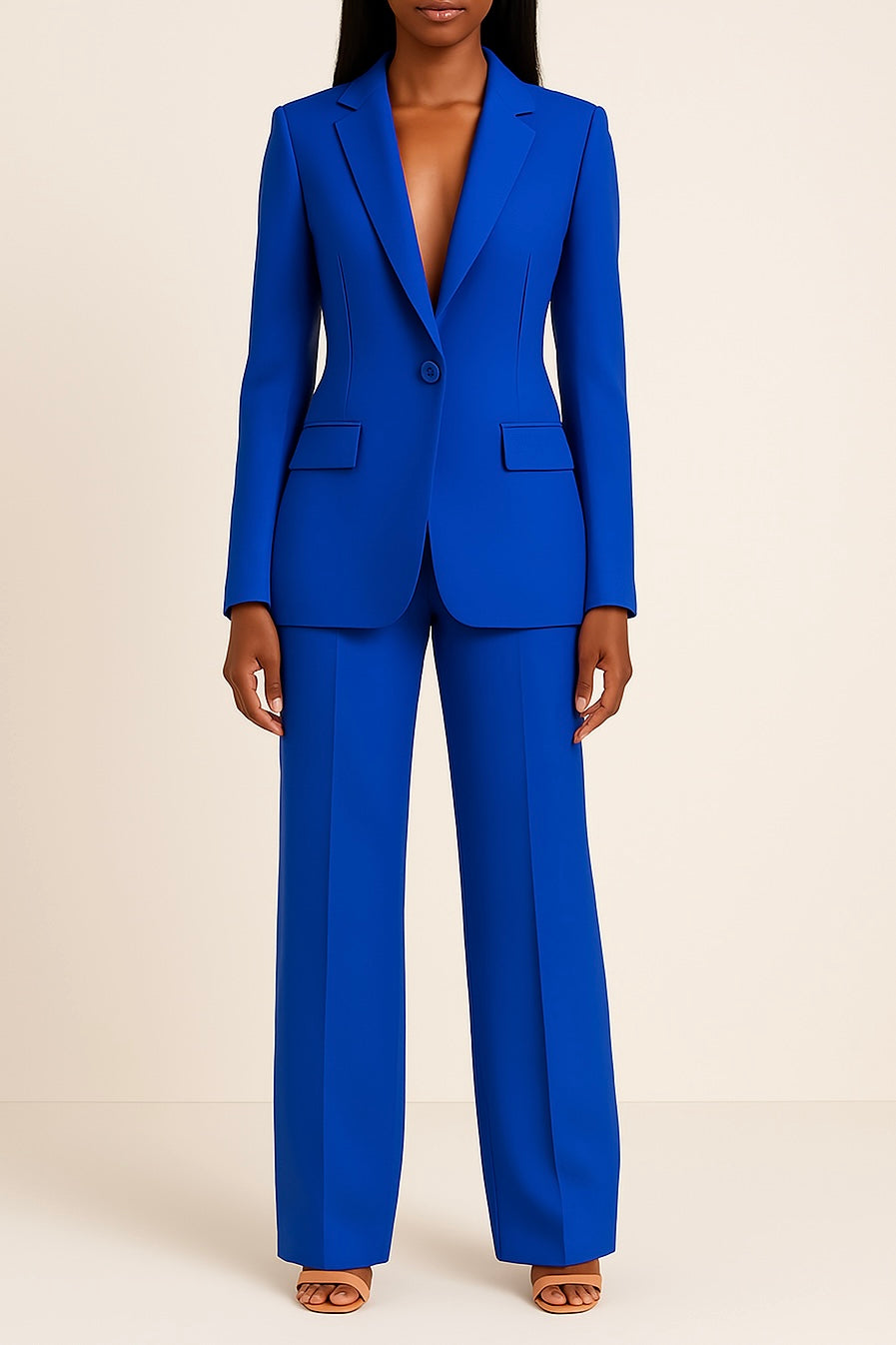 Ensemble de costume formel pour femmes avec blazer long – élégant et professionnel