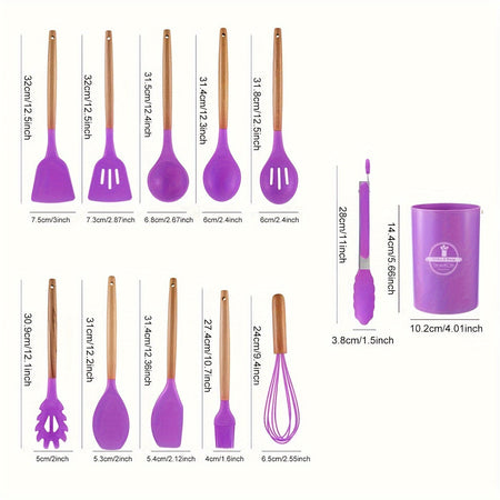 Ensemble d'ustensiles de cuisine en silicone – Résistant à la chaleur et aux rayures