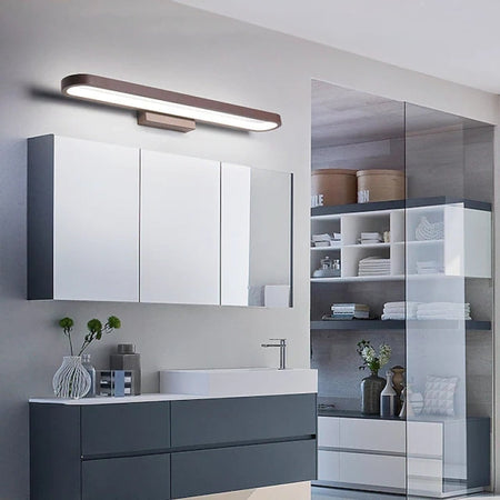 Applique Miroir Aluminium Bande Silicone Noir Café Marron 40cm 60cm 80cm LED Salle de Bain | Sansotis