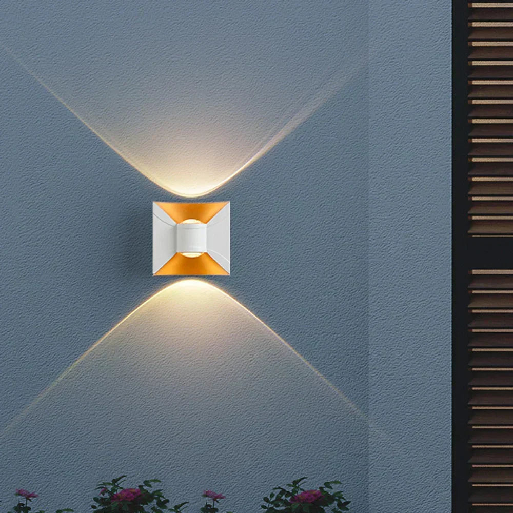 Applique murale LED moderne | Conception à double faisceau en or noir