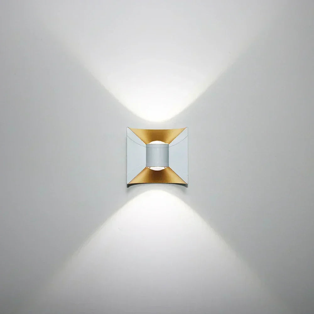 Applique murale LED moderne | Conception à double faisceau en or noir