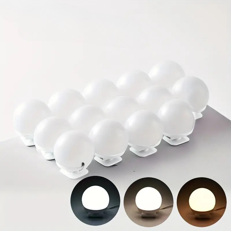 Éclairage de miroir LED à intensité variable avec boules lumineuses et éclairage de maquillage réglable