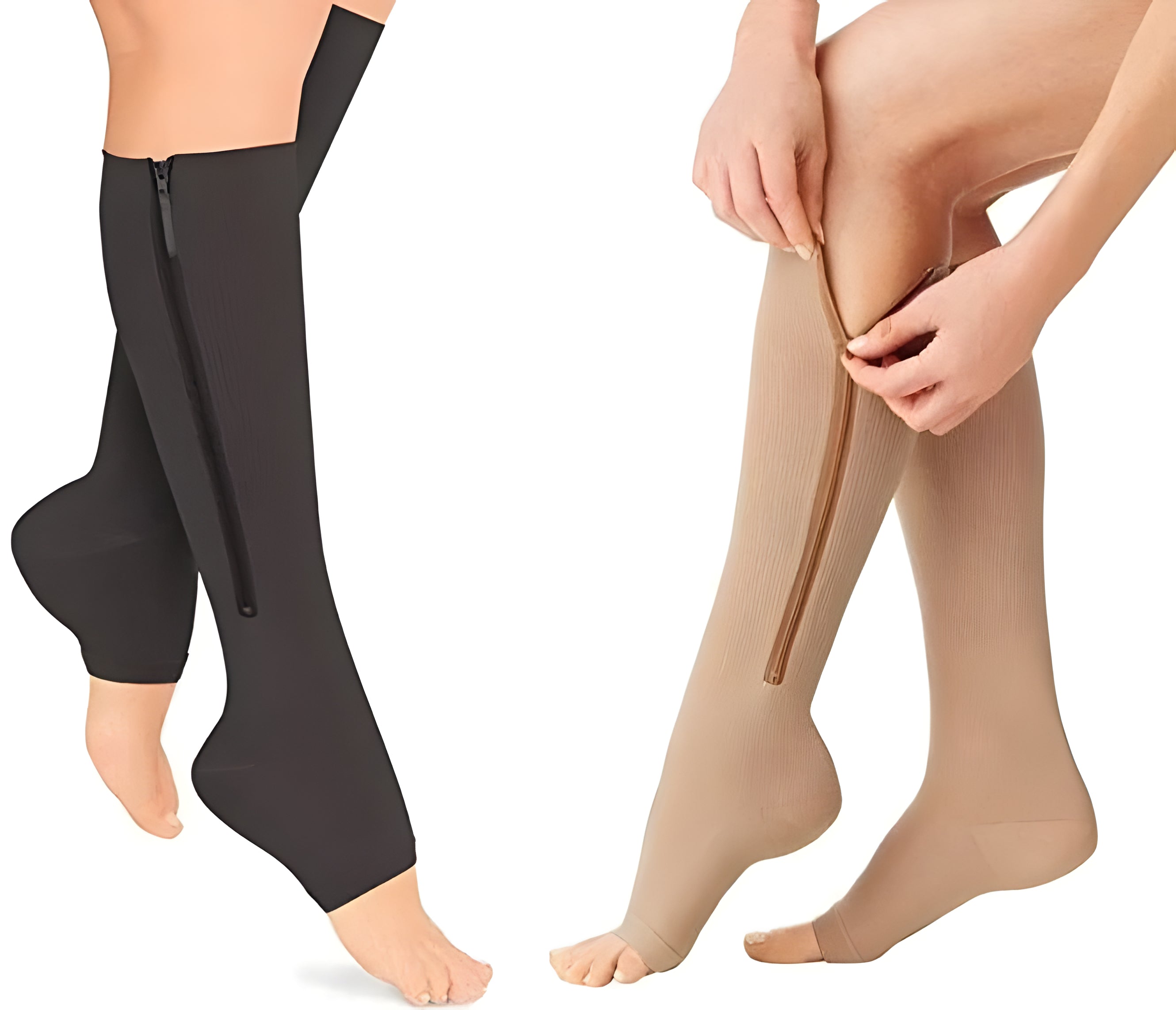Femme portant des chaussettes de compression