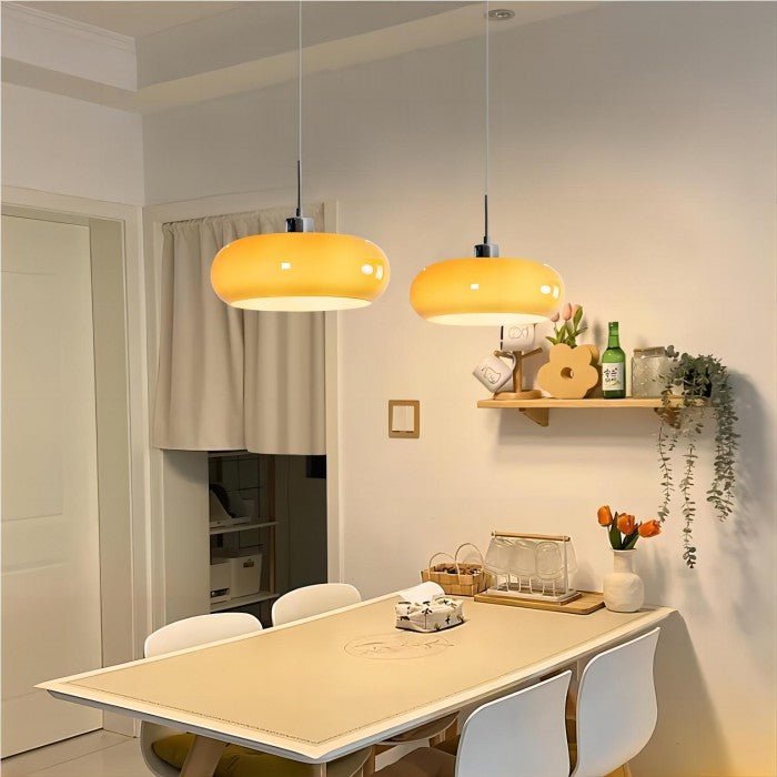 Lampe à suspension en verre de style Bauhaus, style nordique rétro