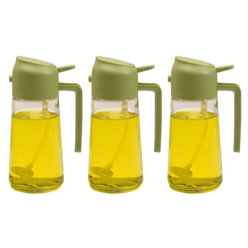Pulvérisateur et distributeur d'huile 2-en-1 en verre 470 ml — pulvérisateur et verseur de cuisine avec pompe doseuse