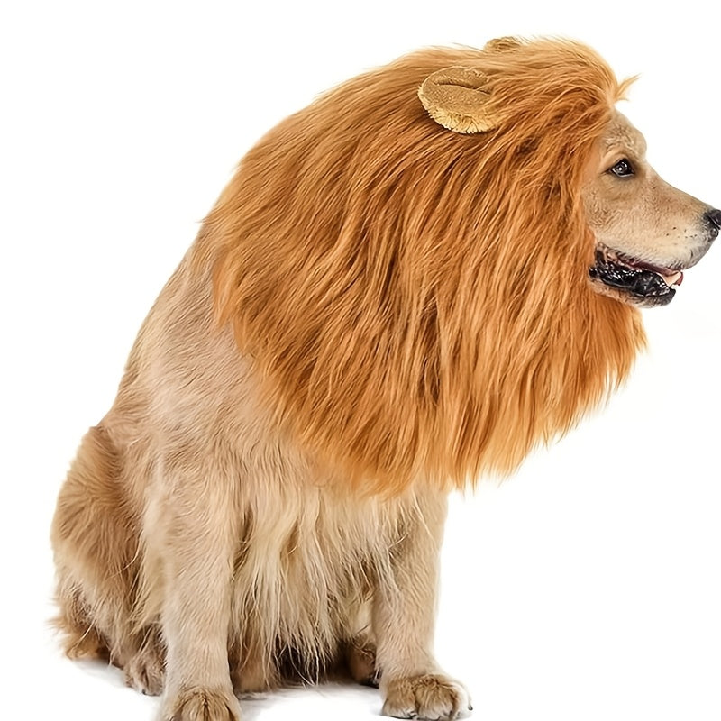 Costume d'Halloween réaliste pour chien avec crinière de lion | Léger réglable