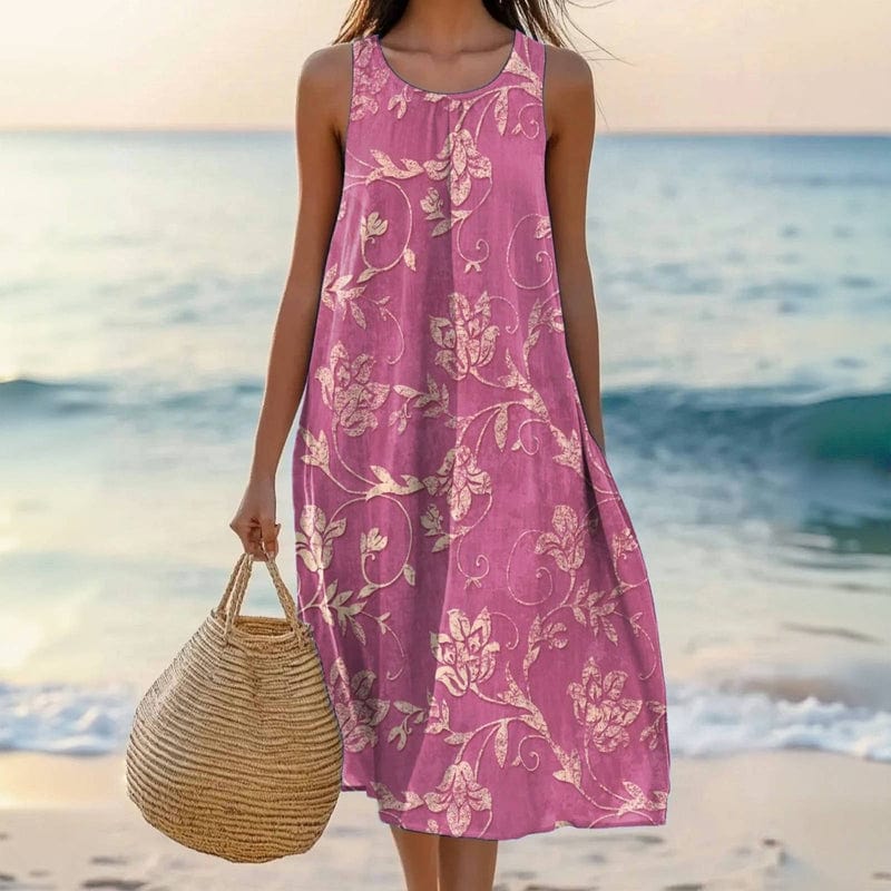 Robe d'été pour femmes à motif floral et coupe aérienne pour les journées d'été