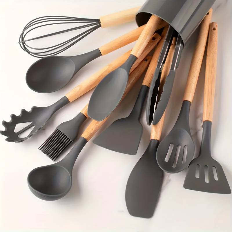 Ensemble d'ustensiles de cuisine en silicone – Résistant à la chaleur et aux rayures