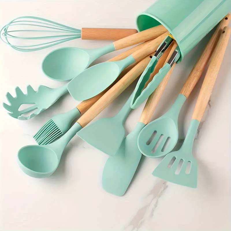Ensemble d'ustensiles de cuisine en silicone – Résistant à la chaleur et aux rayures