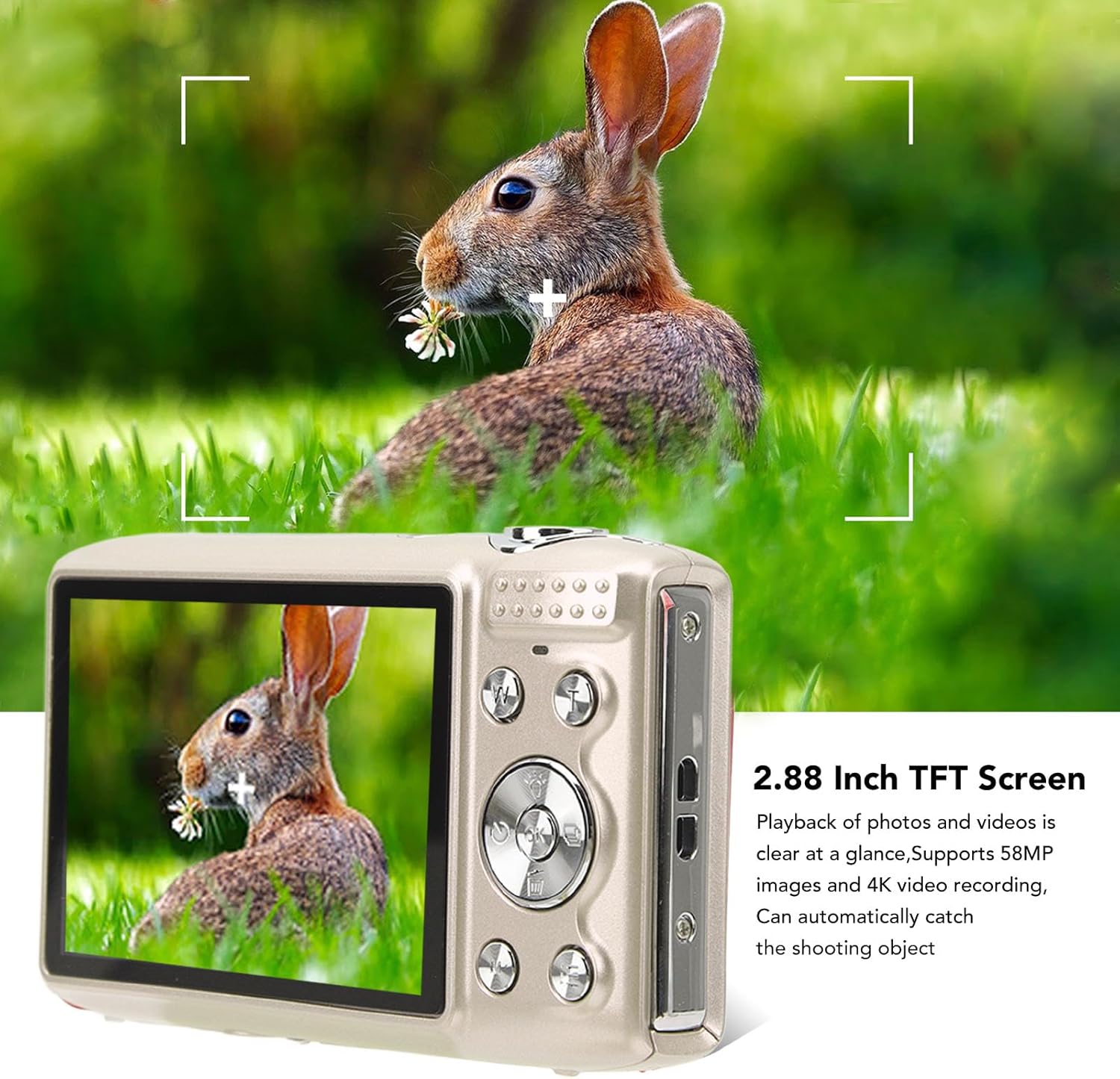Appareil photo numérique 4K compact avec 58MP et zoom 16x – SnapView