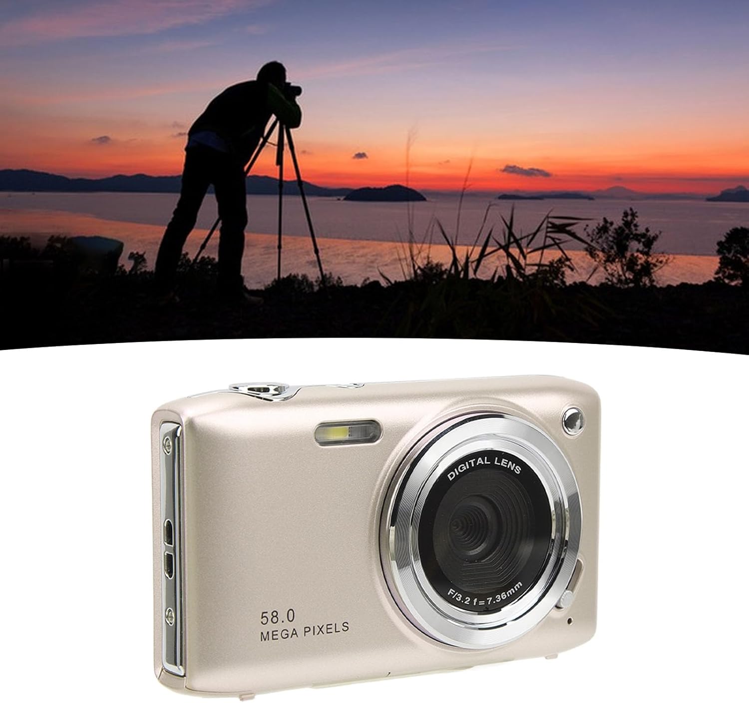 Appareil photo numérique 4K compact avec 58MP et zoom 16x – SnapView