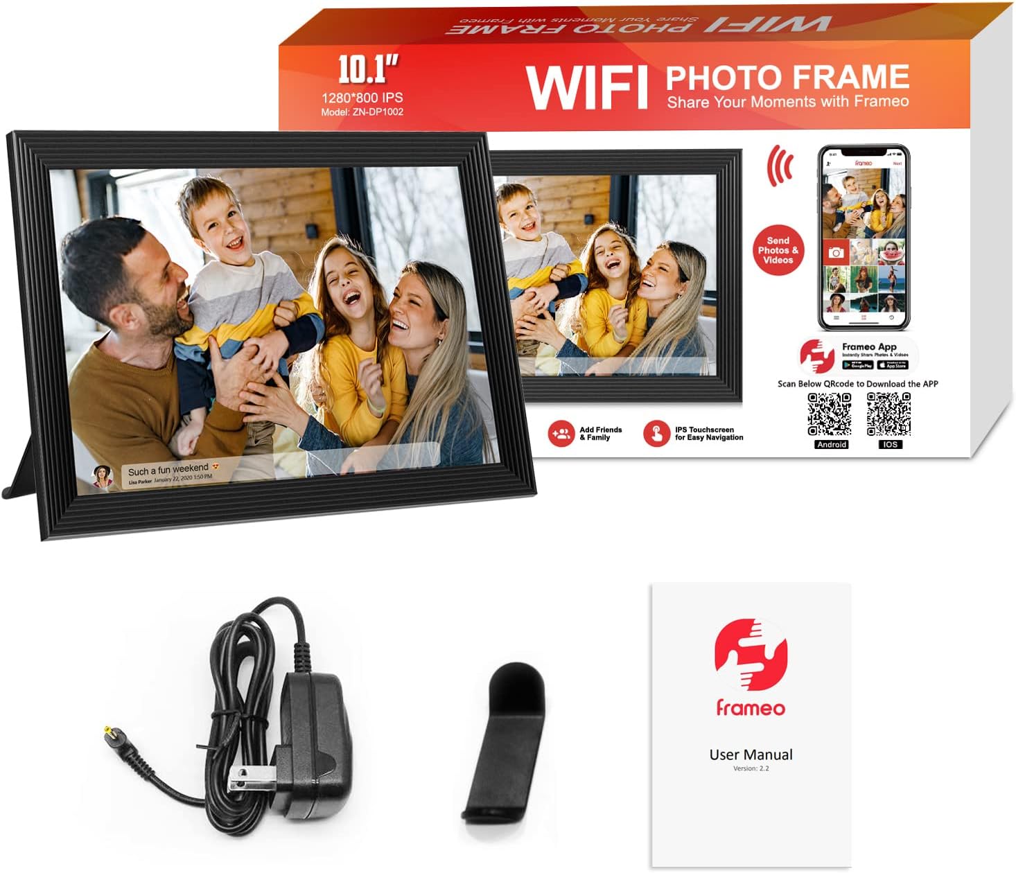 Cadre photo numérique haute résolution Cadre photo électrique de premier ordre avec lecture vidéo et fonctionnalités d'appareil photo