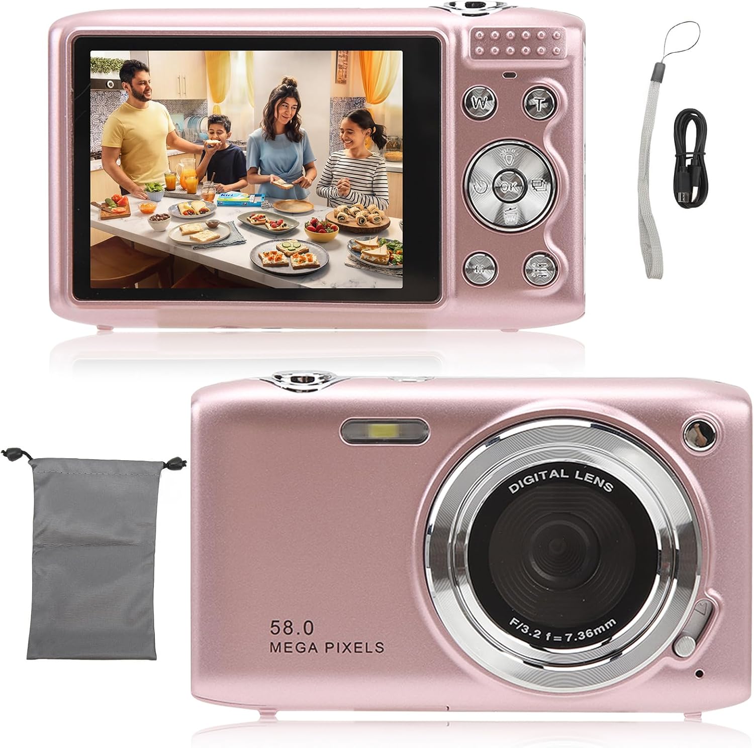 Appareil photo numérique 4K compact avec 58MP et zoom 16x – SnapView