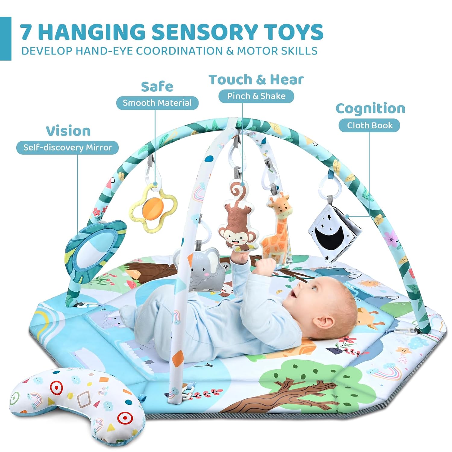 Tapis de jeu multifonction pour bébé, développement et jeu avec arches d'éveil et fosse à balles