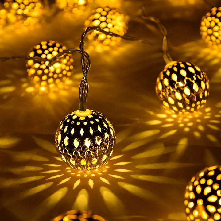 Guirlande lumineuse solaire marocaine étanche, l 12 mètres, 100 ampoules LED, l 8
