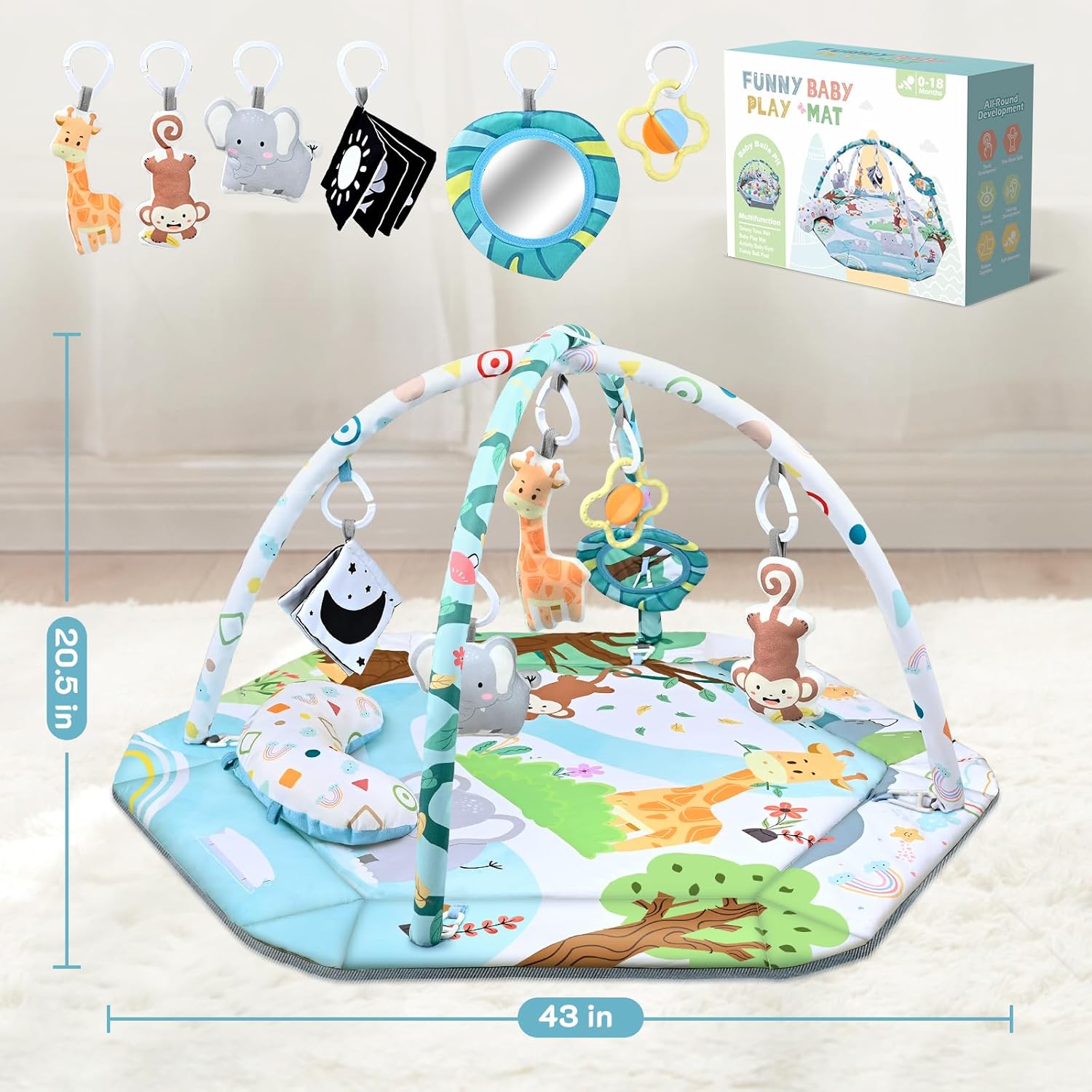 Tapis de jeu multifonction pour bébé, développement et jeu avec arches d'éveil et fosse à balles