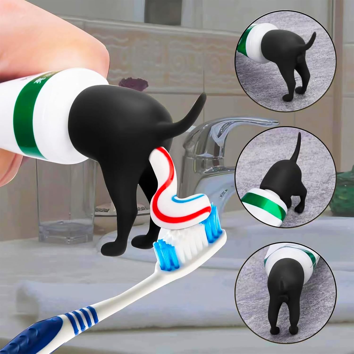 Porte-brosses à dents chien amusant | Lot de 2 pièces