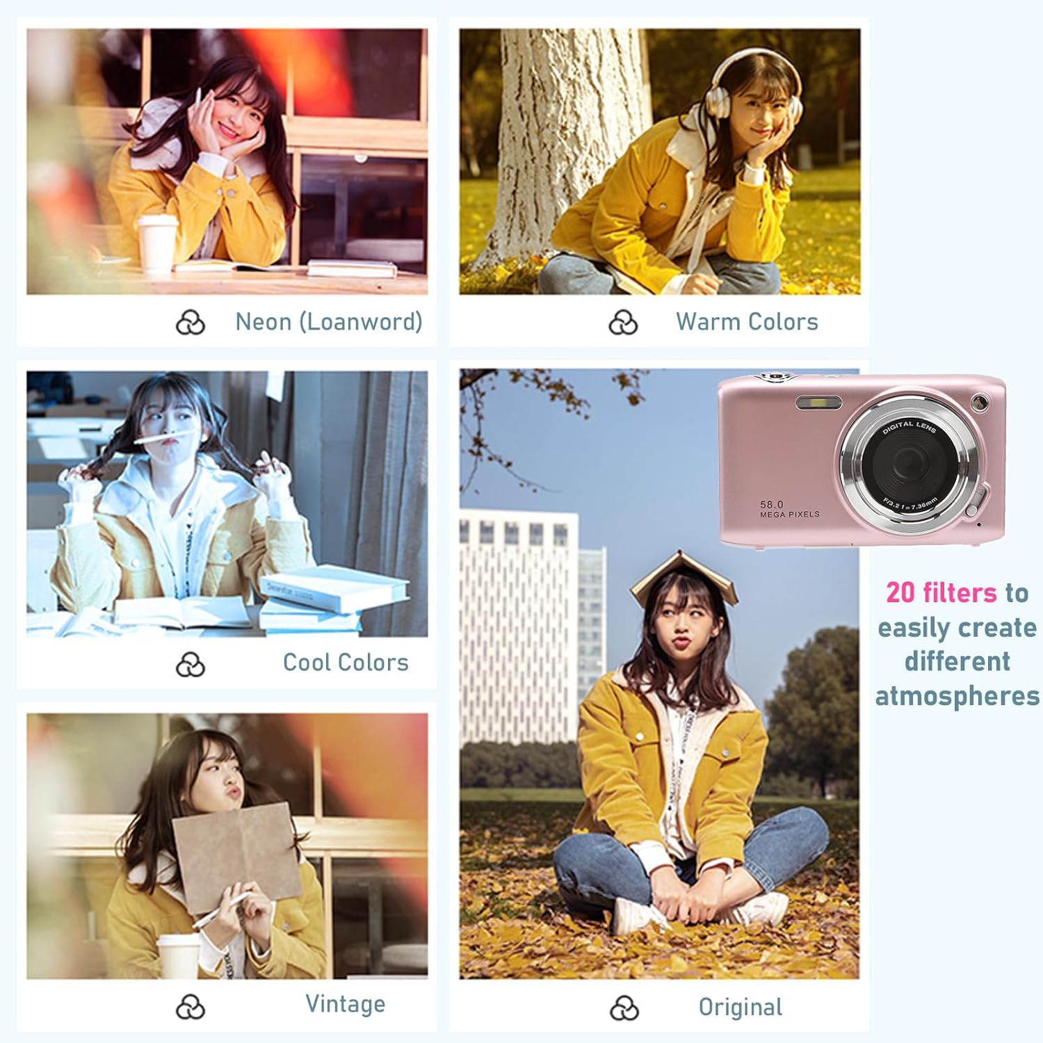 Appareil photo numérique 4K compact avec 58MP et zoom 16x – SnapView
