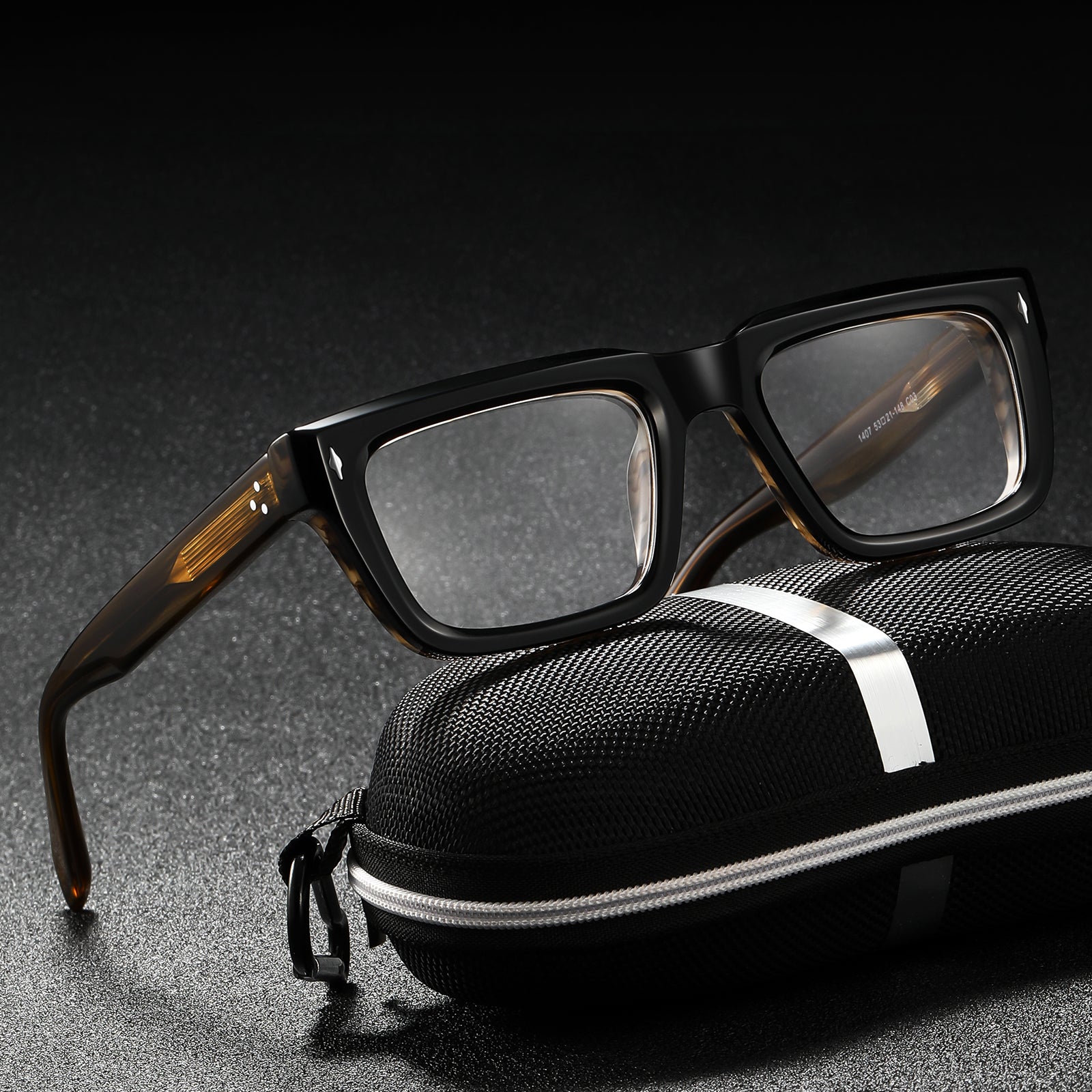 Majeed Monture de lunettes rectangulaires rétro en acétate