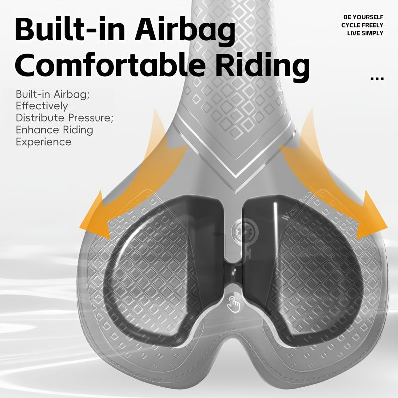 Selle de vélo gonflable avec coussin d'air pour le confort lors de longues sorties