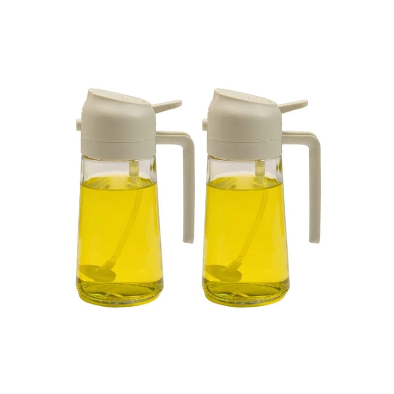 Pulvérisateur et distributeur d'huile 2-en-1 en verre 470 ml — pulvérisateur et verseur de cuisine avec pompe doseuse
