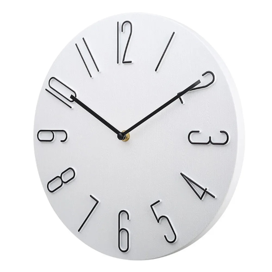 Moderne Minimalistische Wandklok Ø30 cm Stil Kwartsmechanisme – Scandinavisch Tijdsregistratie voor Woonruimte | Sansotis