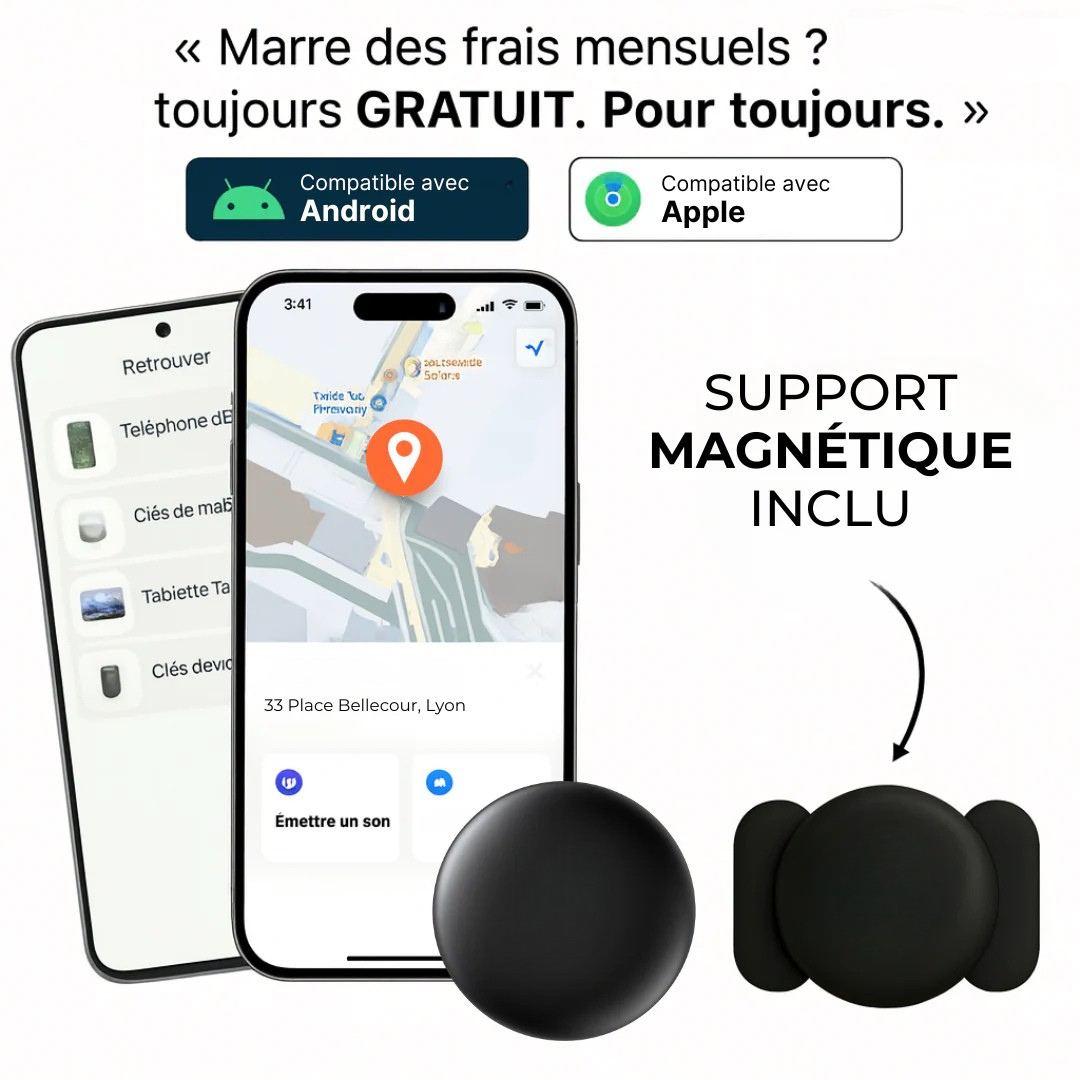 Traceur GPS Voiture Sans Abonnement iOS & Android Find My – Sécurité Antivol Sans Abonnement